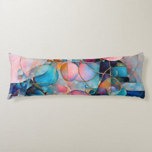 “Kaleidoscopic Cascade” Colourful Abstract Art Body Cushion