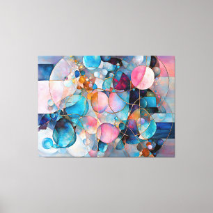 “Kaleidoscopic Cascade” Colourful Abstract Art Canvas Print
