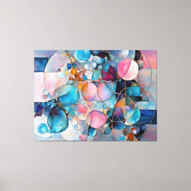 “Kaleidoscopic Cascade” Colourful Abstract Art Canvas Print (Front)