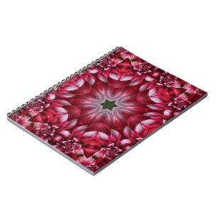 Kaleidoscopic Crimson Dahlia  Notebook