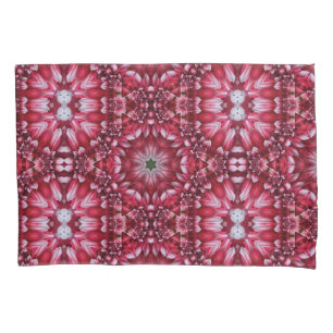 Kaleidoscopic Crimson Dahlia Pillowcase