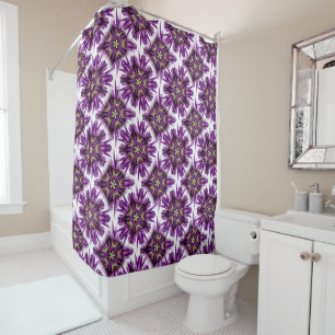 Kaleidoscopic Dutch Iris Purple Sensation Shower Curtain