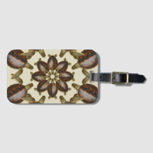 Kaleidoscopic Green Turtle Hatchlings Luggage Tag