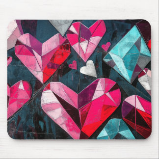 Kaleidoscopic Heart Collage Mouse Mat