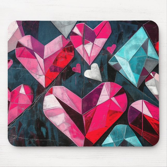 Kaleidoscopic Heart Collage Mouse Mat (Front)