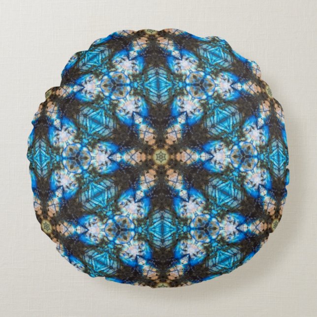 Kaleidoscopic Labradorite "In The Rough" Round Cushion (Front)