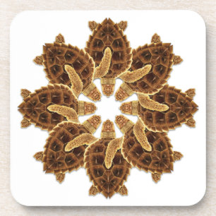 Kaleidoscopic Loggerhead Sea Turtle Coasters
