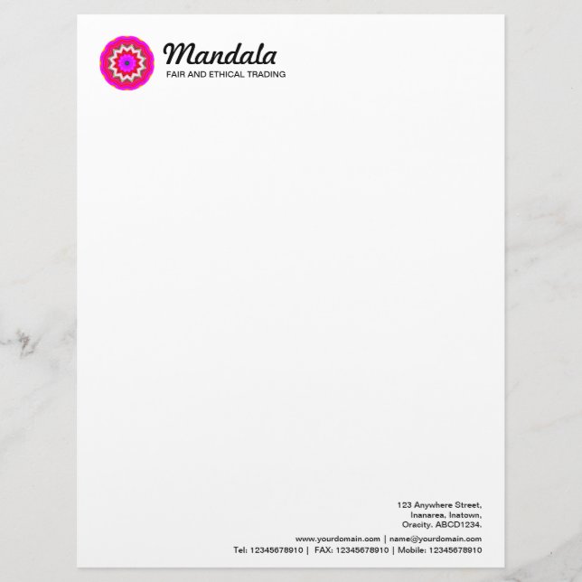 Kaleidoscopic Mandala 022 Customised Letterhead (Front)
