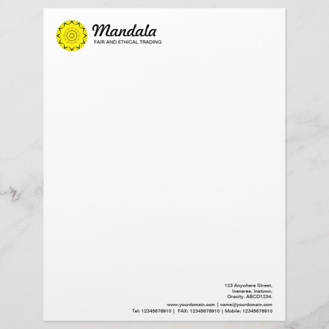 Kaleidoscopic Mandala 038 Personalized Letterhead (Front)