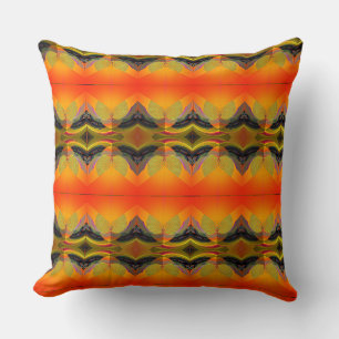 Kaleidoscopic Orange Cushion