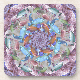 Kaleidoscopic Seascape in Bright Pastels Coaster