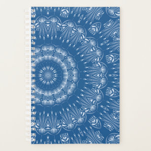 Kaleidoscopic summer circle mosaic print blue colo planner