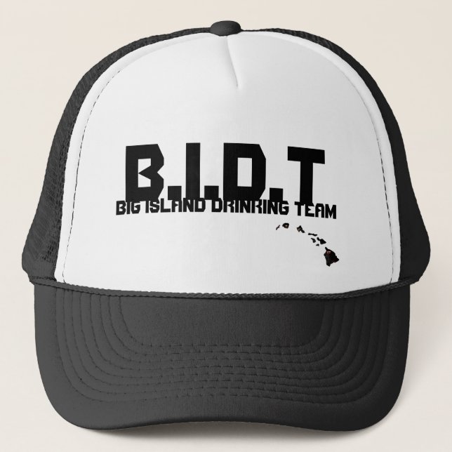 kalenaidea, B.I.D.T, BIG ISLAND DRINKING TEAM Trucker Hat (Front)