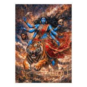 Kali Goddess Riding the Tiger Photo Print