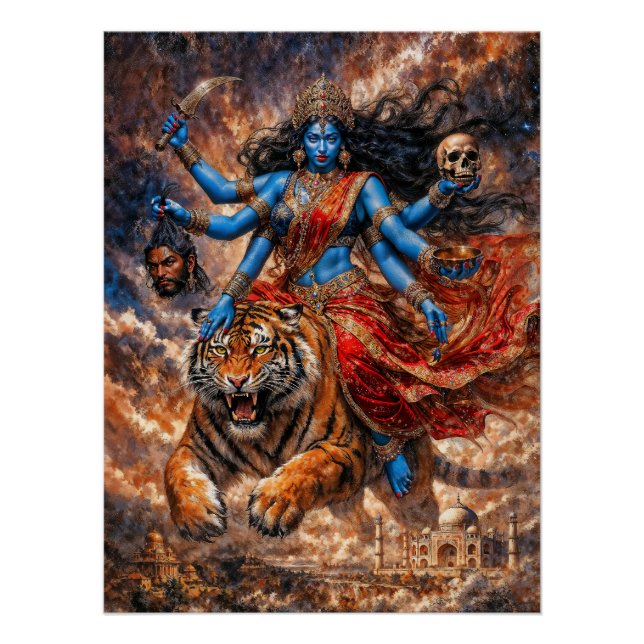 Kali Goddess Riding the Tiger Poster (Front)