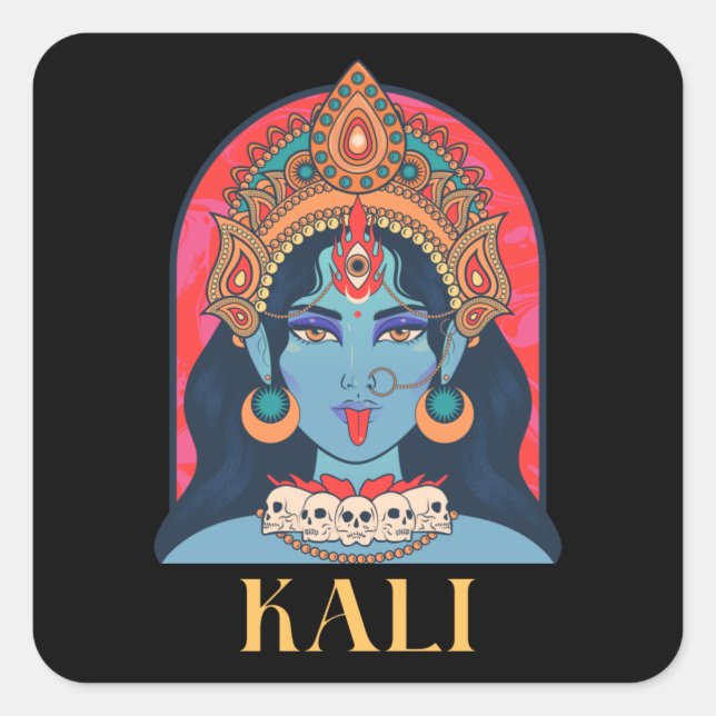 kali hindu divinity square sticker (Front)