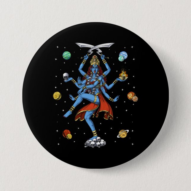 Kali Hindu Goddess 7.5 Cm Round Badge (Front)