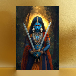 Kali Hindu Goddess Portrait Painting Dark Fantasy Postcard