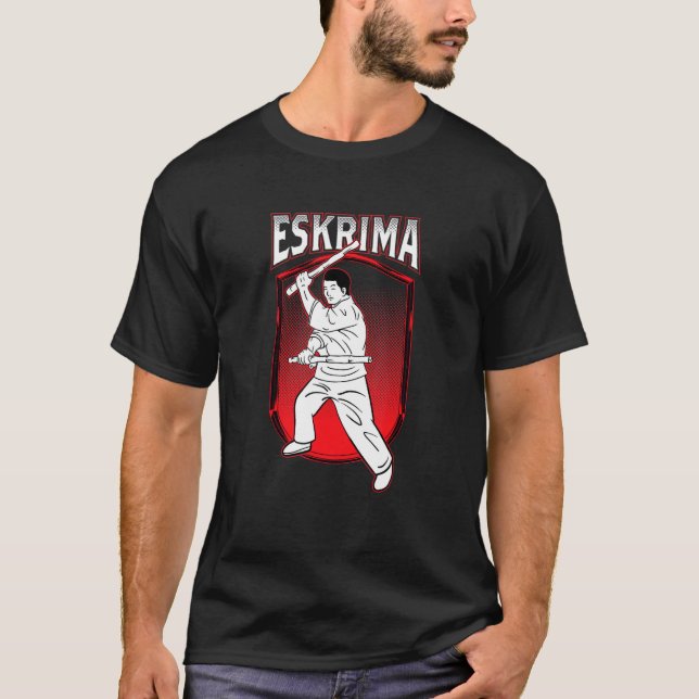 Kali Martial Art Escrima Eskrimador Filipino Marti T-Shirt (Front)