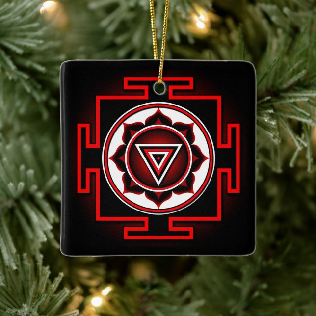 Kali Yantra Ceramic Ornament (Tree)