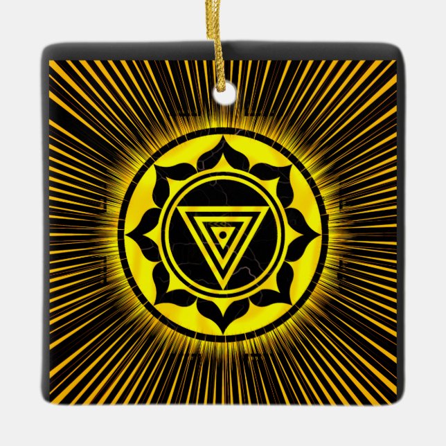 Kali Yantra Golden Rise Pen Ceramic Ornament (Front)