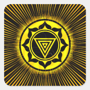 Kali Yantra Golden Rise Pen Square Sticker