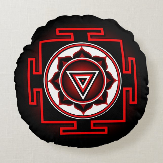 Kali Yantra Round Cushion (Front)