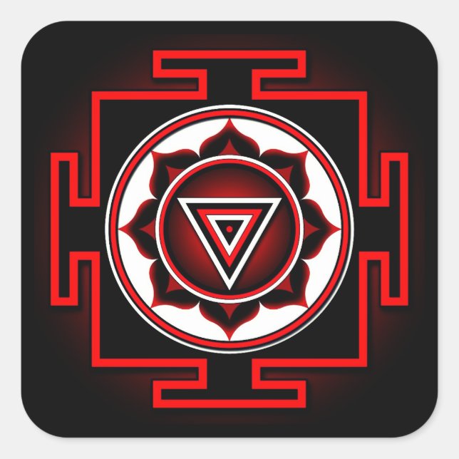 Kali Yantra Square Sticker (Front)
