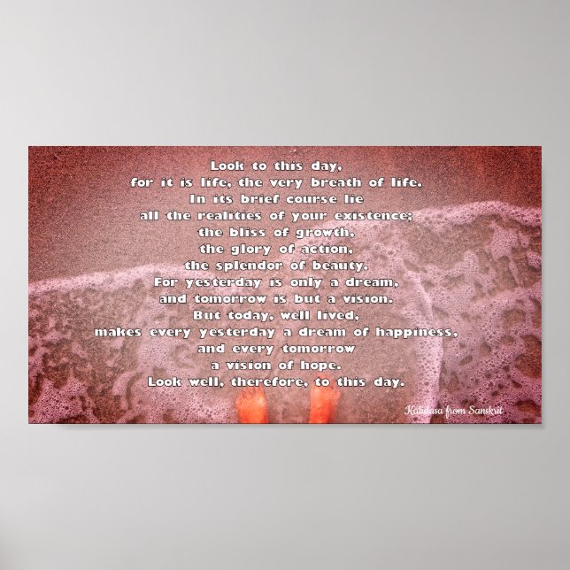 Kalidasa Sanskrit poetry Look to this day Poster (Front)