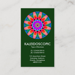 Kaliedoscopic Mandala 03 - Dark Green (003300) Business Card