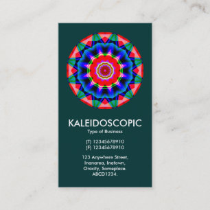 Kaliedoscopic Mandala 04 - Dark Green (003333) Business Card