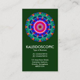 Kaliedoscopic Mandala - Dark Green (003300) Business Card