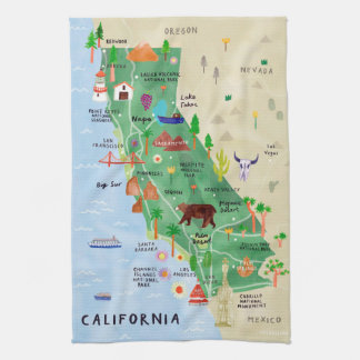 " Kalifornien: 2021/heute - Nationalpark Karte ... Tea Towel