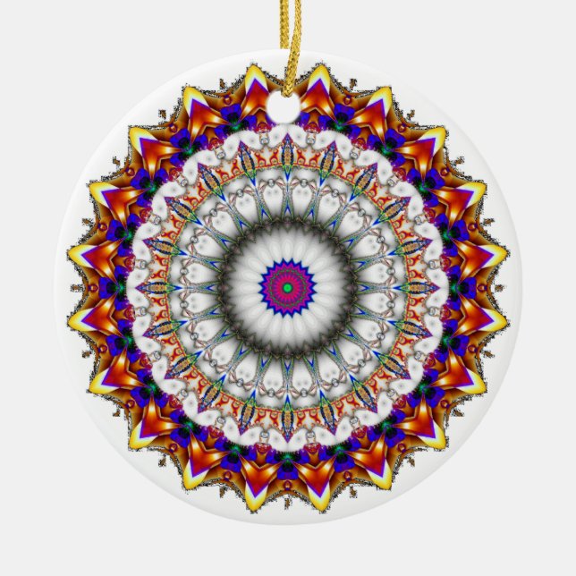 'KaliFract0030' Ceramic Tree Decoration (Front)