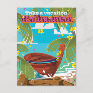 Kalimantan holiday travel poster. postcard