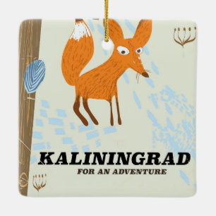 Kaliningrad "for an adventure" travel poster ceramic ornament