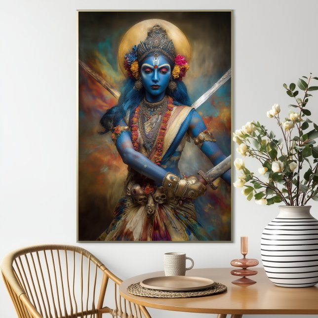 Kali's Warrior Meditation: Shakti Goddess Painting Poster (Creator Uploaded)