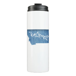 Kalispell Montana Wood Grain Thermal Tumbler