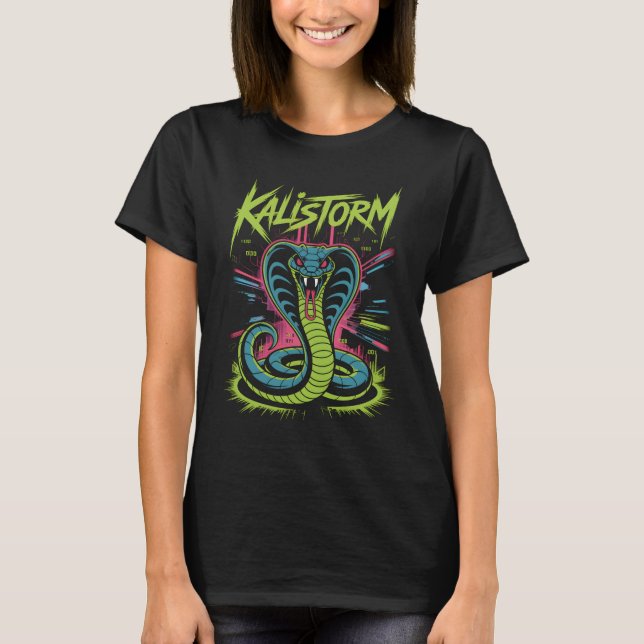KALISTORM – Cyber Cobra Graffiti Tech Design T-Shirt (Front)