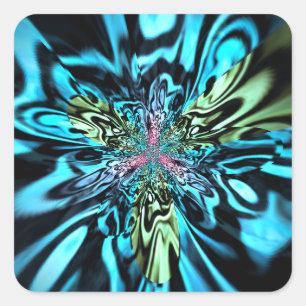 Kaliverse Electric Energy Fractal Art #4 Square Sticker