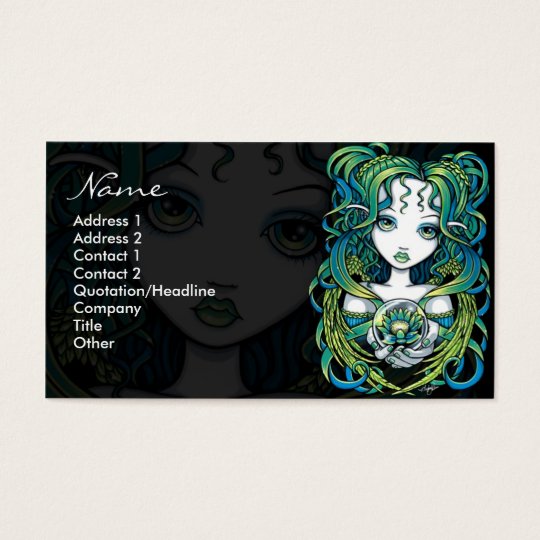 "Kallan" Green Lotus Water Angel Business Cards