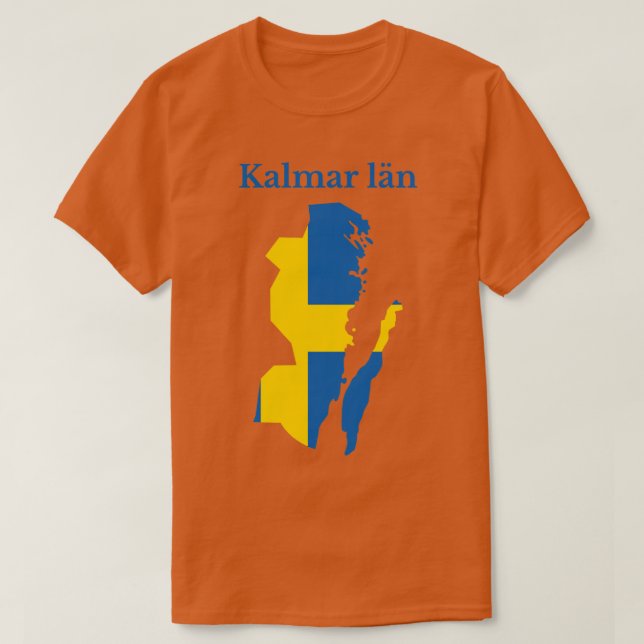 Kalmar County Map Sweden T-Shirt (Design Front)