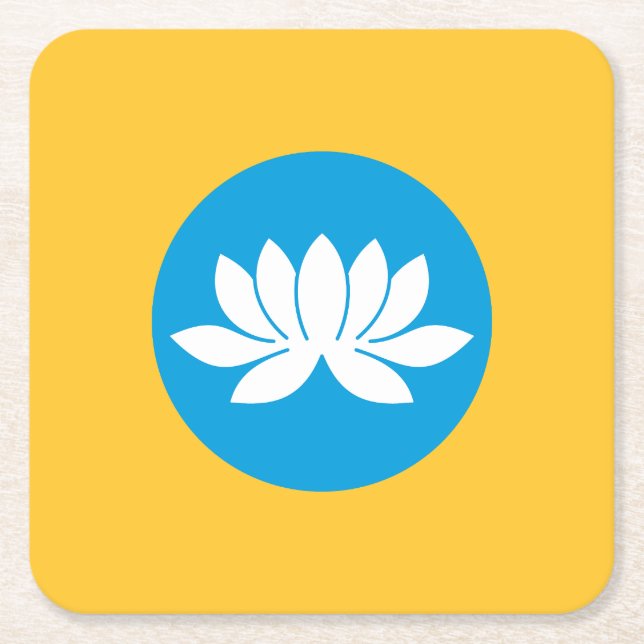 Kalmykia Flag Square Paper Coaster (Front)