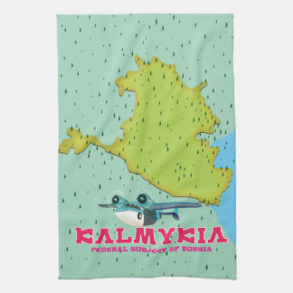 Kalmykia Russia map Tea Towel