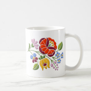 Kalocsa Embroidery - Hungarian Folk Art Coffee Mug