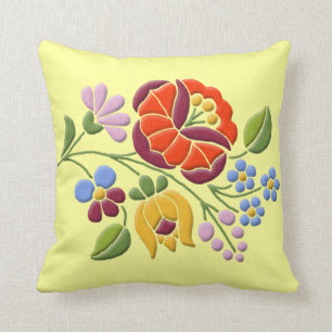 Kalocsa Embroidery - Hungarian Folk Art Cushion