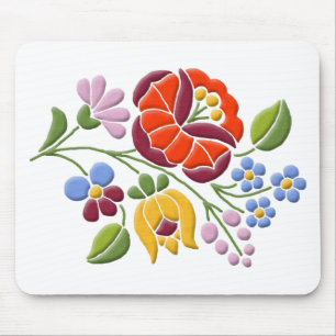 Kalocsa Embroidery - Hungarian Folk Art Mouse Mat