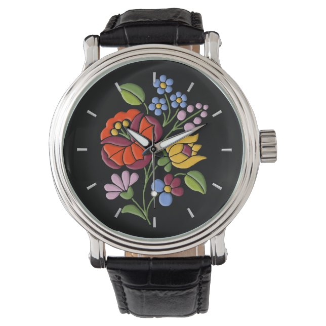 Kalocsa Embroidery - Hungarian Folk Art Watch (Front)