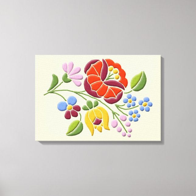 Kalocsa - Hungarian Folk Art Canvas Print (Front)