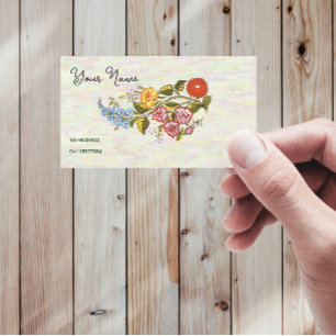 kalocsai floral motifs in light base business card